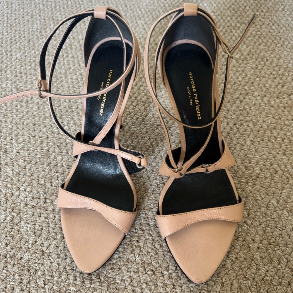 Narciso Rodriguez Tan Heels Elegant Strappy Design